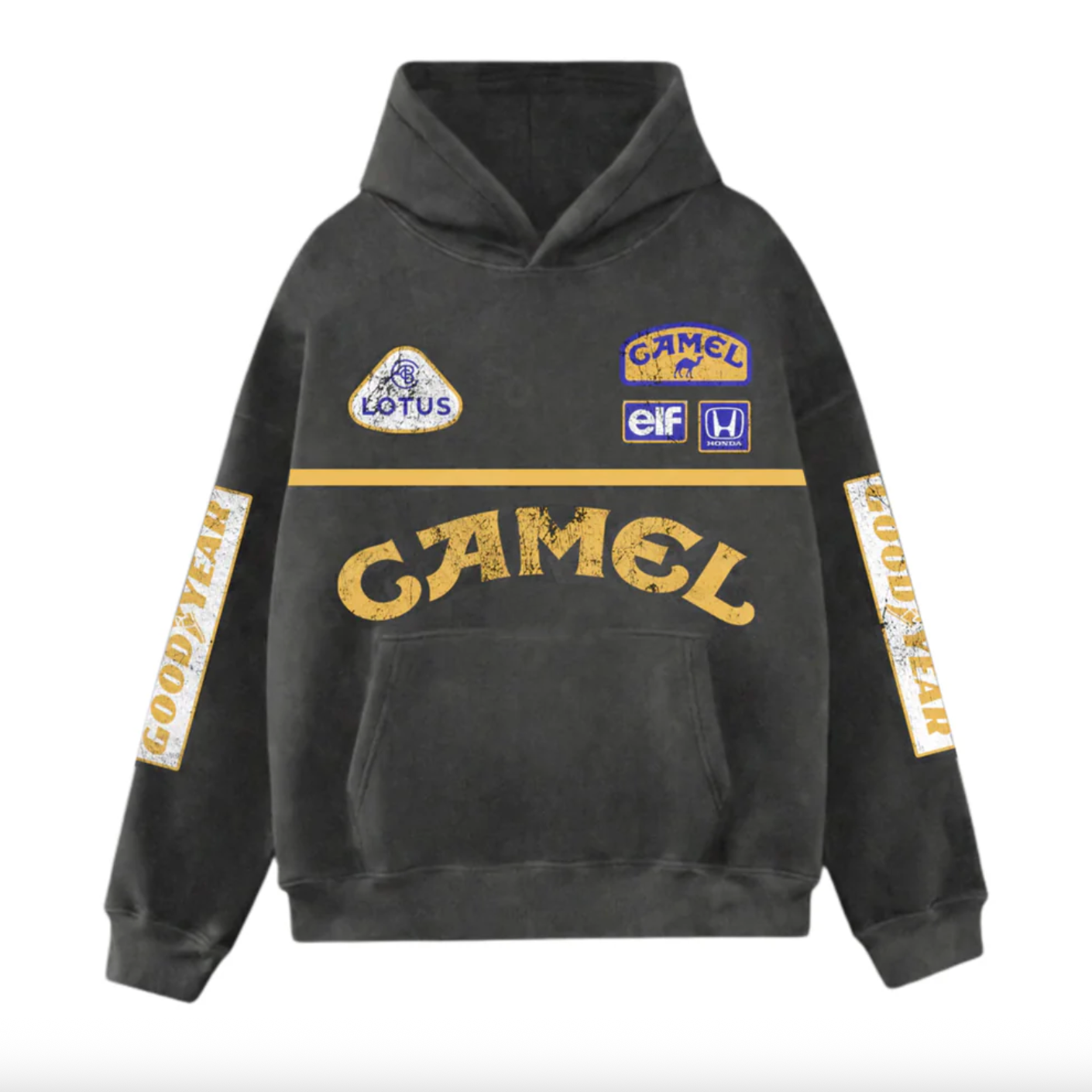 Washed Camel Racing Hoodie | Unisex