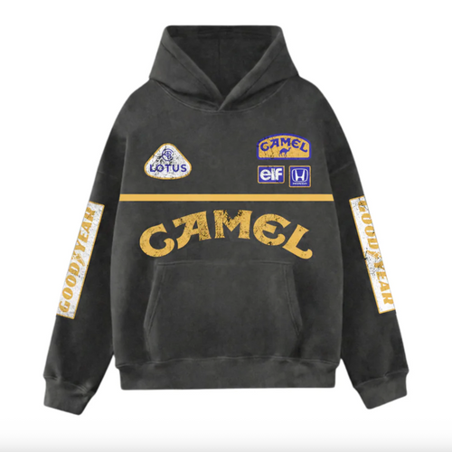 Washed Camel Racing Hoodie | Unisex