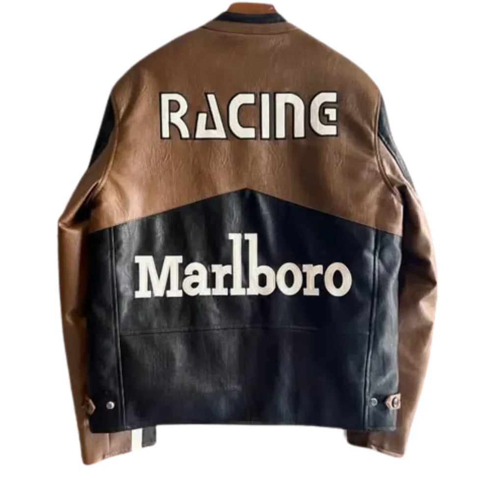 MB Brown Leather Racing Jacket | Unisex