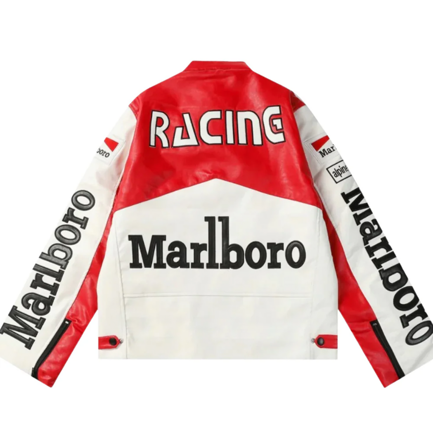 White MB Leather Racing Jacket | Unisex