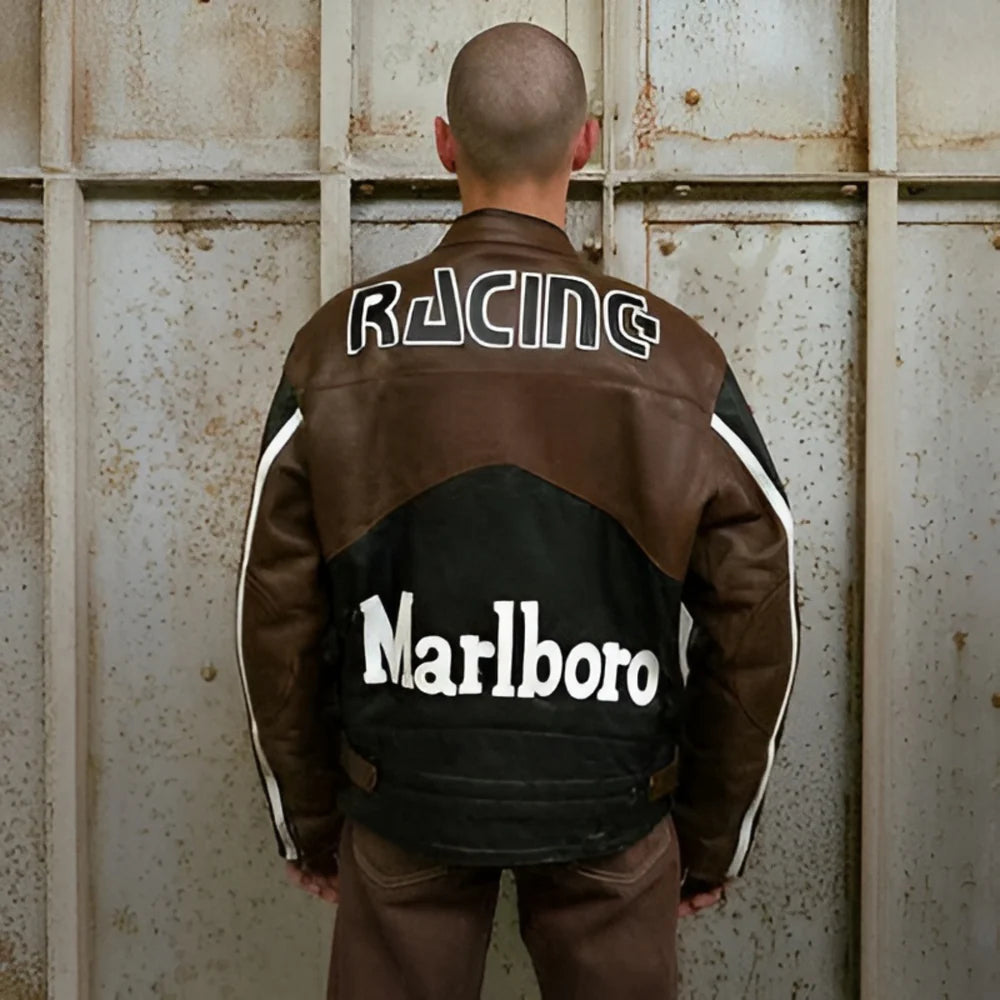 MB Brown Leather Racing Jacket | Unisex